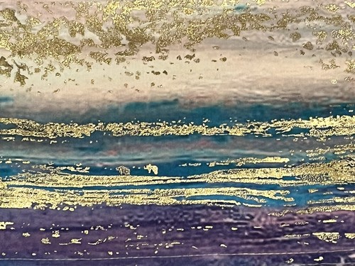 Set 4 Abstract Ocean Placemats Water Repellent Lavender Turquoise Pink Gold New - Picture 4 of 5