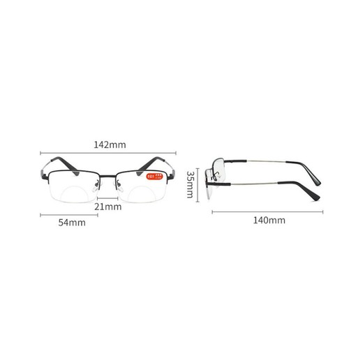 +1,75 Gafas de Lectura Bifocales Marco de Metal Gafas Lector para Hombres Muy Cerca - Imagen 2 de 9