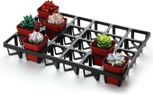Square Nursery Pot Tray with 24 Cells, 5 Pack Plant Trays for Pots, Flower Pot M - Picture 11 of 12