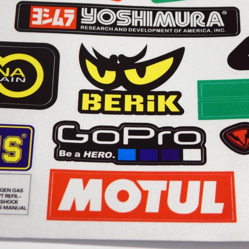33pc 12"x10" Sticker Decal Sheet - Motorcycle MX Dirt Bike Sponsors Logos - Bild 5 von 10