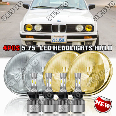 4PCS 5-3/4 5.75'' LED Headlights Combo Turn Lights For BMW 325i 528i 535i E30