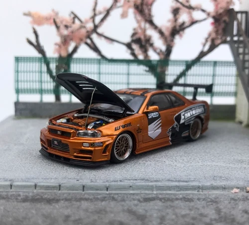 TimeMicro1:64 Nissan Gtr34 Open Limited Edition gold orange Automodell - Bild 13 von 13