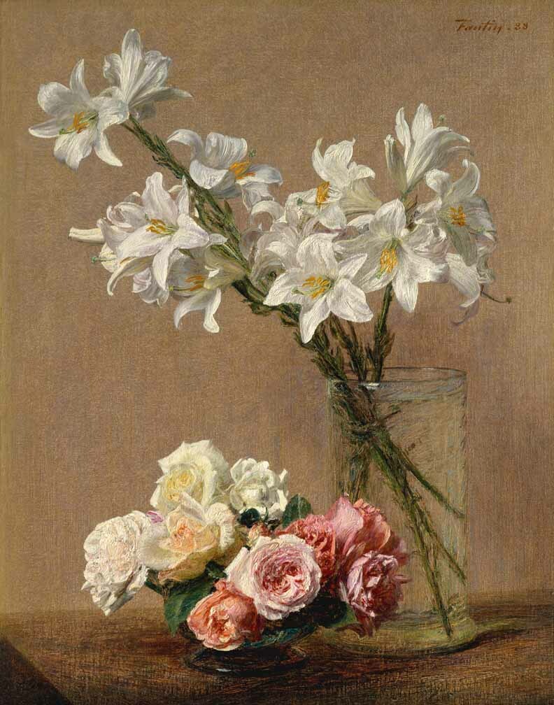 Henri Fantin-Latour、Petites roses Henri Fantin Latour Roses And Lilies Canvas 16 x 20 #4317 | eBay