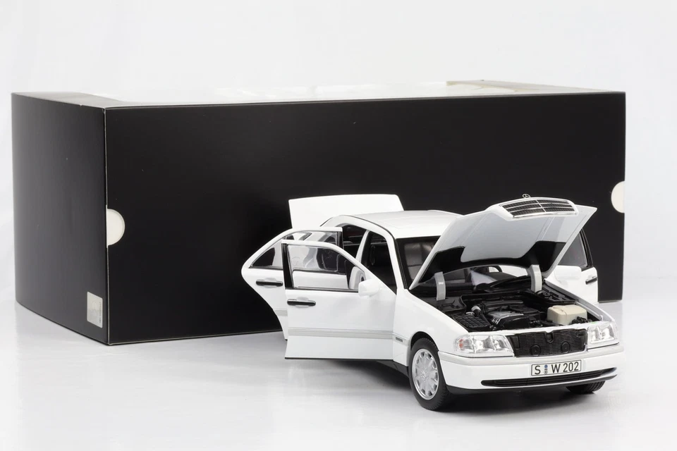 1:18 Mercedes-Benz C 200 W202 Sedán 1996 Blanco Polar Norev Dealer Limitado - Imagen 2 de 4