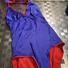 Vintage 1980s Retro Reversible One Piece Swim Bathing Suit See Measurements