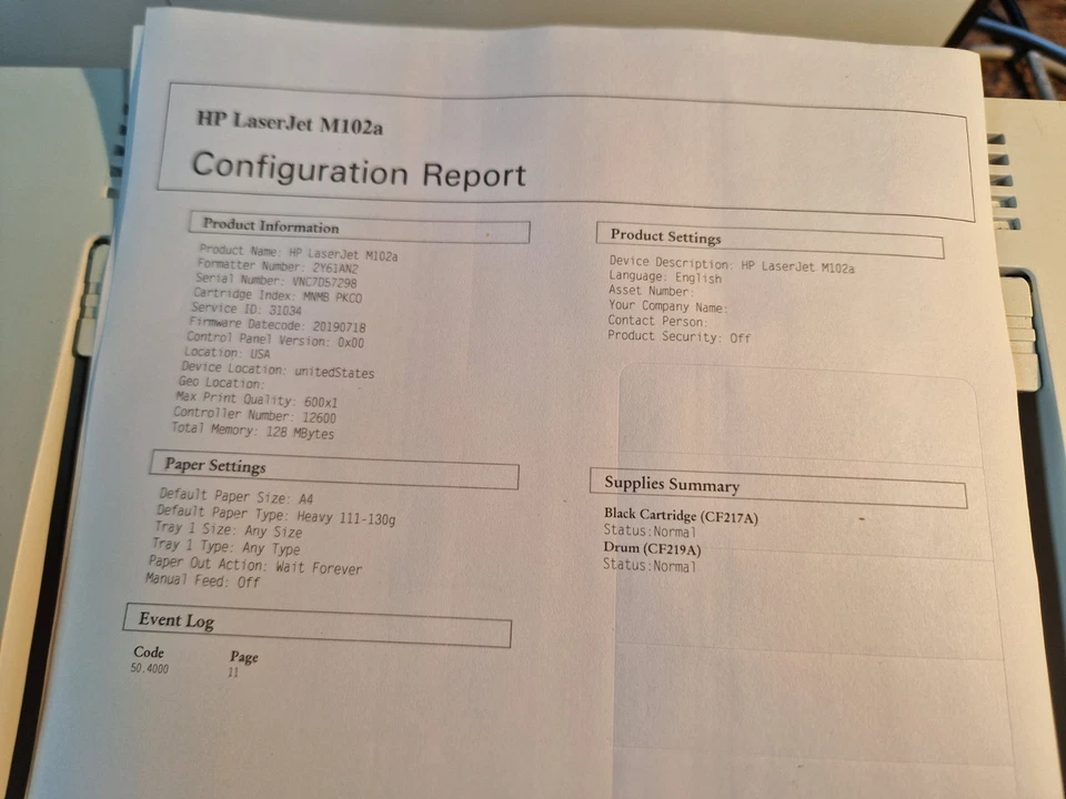HP Laserjet Pro M102a Mono Laser Printer. With 12 Month Warranty - Image 3 of 3