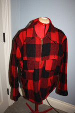 WOOLRICH Mackinaw Jacket Men's XL Wool Buffalo Plaid Trap Hunting Coat vtg