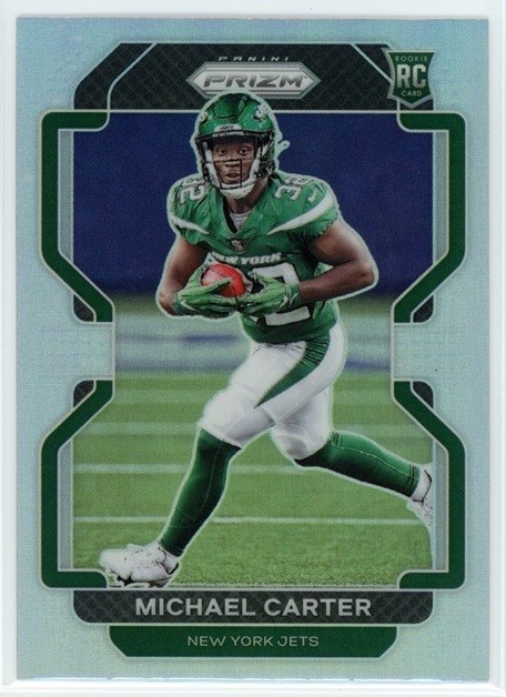 Michael Carter 2021 Panini Prizm #365 Rookie New York Jets Silver RC