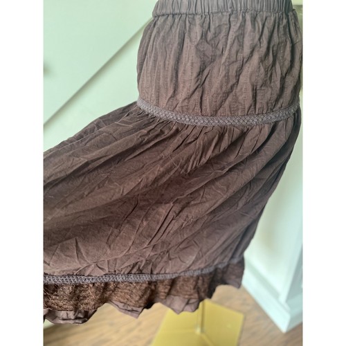 Witchy Fairy Brown Lace Midi Maxi Skirt Coquette Cottagecore Bohemian Sz S - Picture 4 of 5