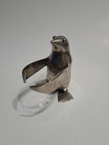 Restoration Hardware Heavy Silver Metal PENGUIN Figure/Sculpture/India