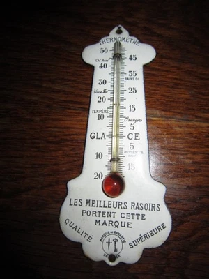 Thermomètre émaillé bombé hauteur 30cm : CAFÉ L