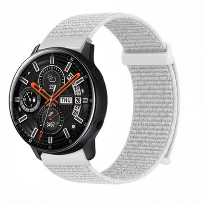Smartwatch Armband für Samsung Galaxy Watch Active 40mm Nylon Textil Klett Weiß