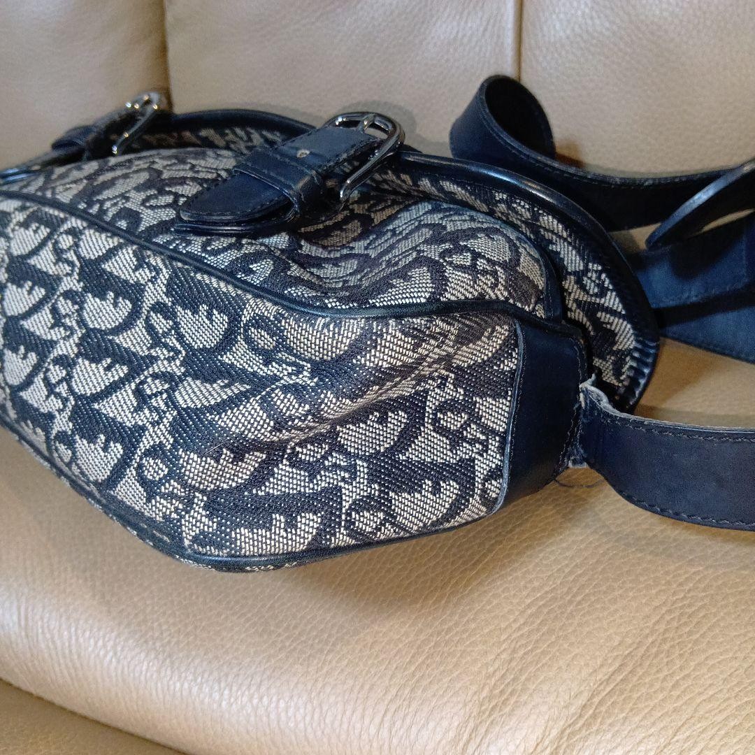Christian Dior Shoulder Bag Canvas Leather Navy Beige From Japan Authentic thumbnail 3