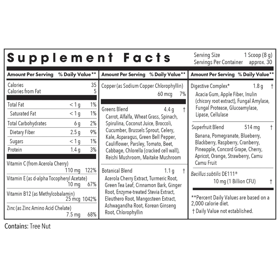 Pó Allergy Research Group Super Greens 8,45 oz - Imagem 2 de 3