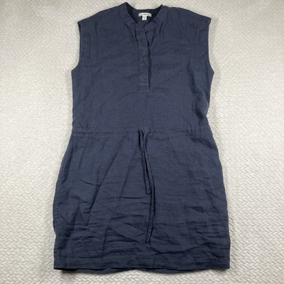 James Perse 100% Linen Dress Size 2 Blue Coastal Minimalist Preppy Light