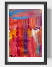 GUAJARDO Original Abstract Expressionism Emotional Tapestry 9X6 Paper Signed Art