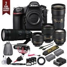Nikon D850 Digital SLR Camera Master Lens Set.  Mic, 3X 64GB Memory Cards, Exte