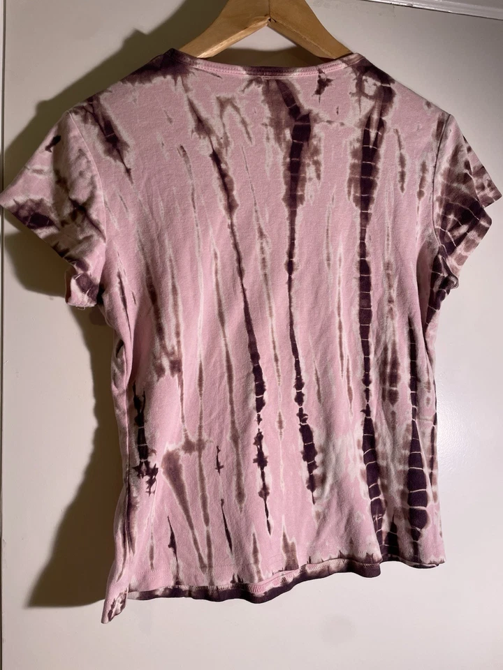 Camiseta Top Y2K 2000’s De Colección Tryst Rosa Marrón Tie Dye Retro Indie Gótico Emo Foto 2 de 4