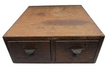 Vintage Globe Wernicke Library File Index Card Catalog Cabinet Two Drawer