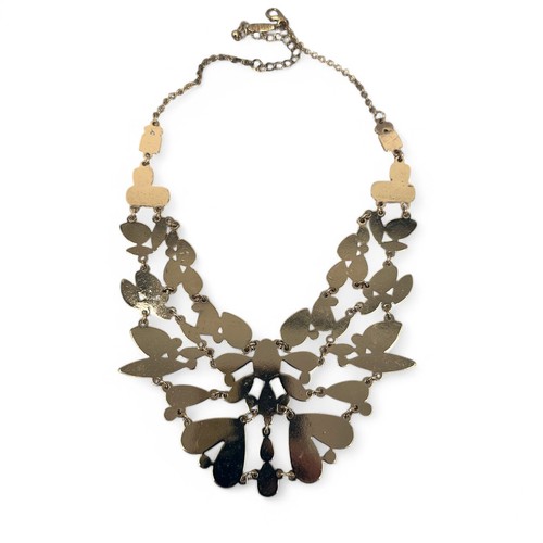 Natasha Statement Necklace Cream Enamel Gold Tone - Picture 7 of 7