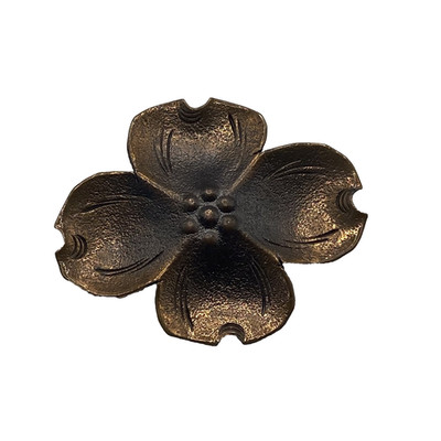 Vintage Brown Tone Dogwood Flower Brooch Pin Textured Petals 1.5 In Jewelry