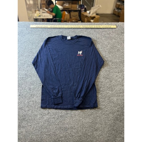 Big Dogs Shirt Mens Size L Navy Blue Graphic Long Sleeve Crew Neck Casual Tee
