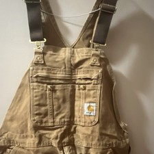 Carhartt Brown Cotton Work Overalls R01BRN Construction Mechanic