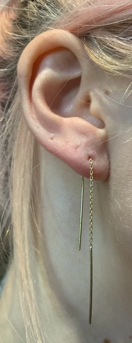 Vintage Solid 10ct Yellow Gold Drop Earrings.