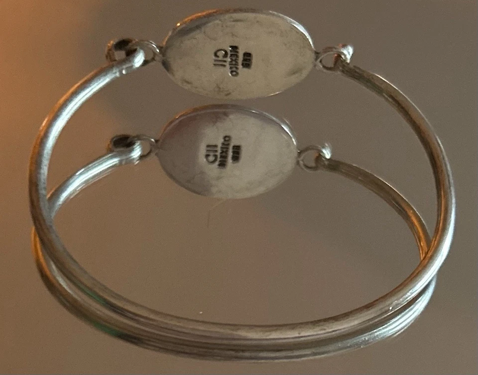 Armschmuck Türkis CII MEXICO 925 Silber Vintage Armreif Armspange - Bild 3 von 4