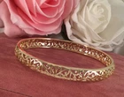 Vintage Jewellery Gold Filigree Scroll Bangle Antique Deco Dress Jewelry