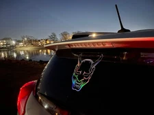 Oni Mask Japanese Decal JDM Vinyl Car Sticker Oil Slick Holographic 55+