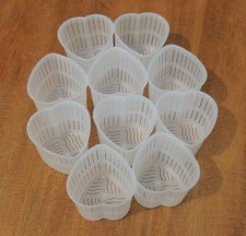 30 Fuscelle fuscella contenitori a forma di cuore da 60 gr per Formaggio Ricotta