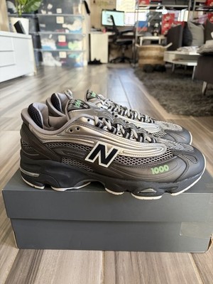 Men's New Balance 1000 Shoes - Dark Silver Metallic Lime Leaf M1000T