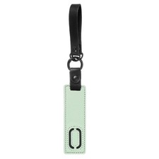 Initial Letter Keychain, PU Leather Alphabet Keychain, Pale Green Letter O