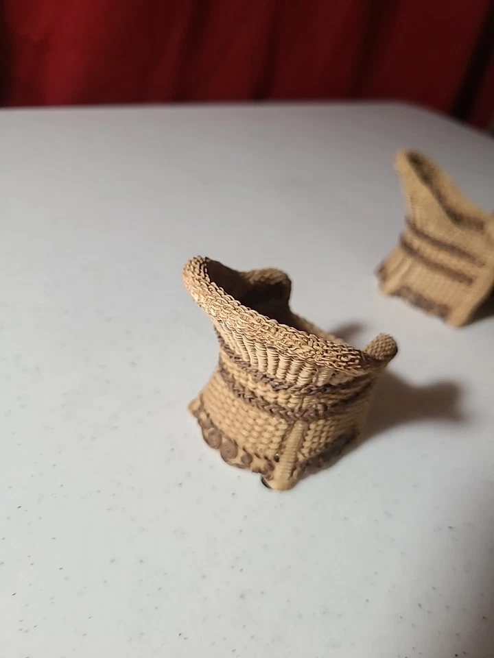 4 Chairs with Table Wicker Set Miniature Dollhouse Furniture - Image 4 of 4