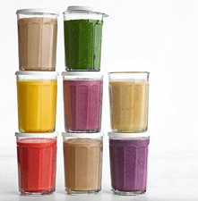 Williams Sonoma Working Glasses with Lids 21 oz - Set of 6 Glasses, 8 Lids