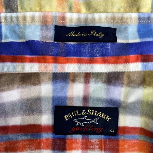 Paul & Shark Yachting Men's Sz 44/XL Long Sleeve Button Down Plaid Made in Italy - Picture 11 of 11