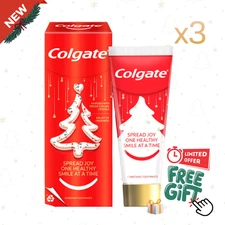 3 pcs Colgate Merry Christmas Toothpaste Fruit Punch Mocktail Flavor 95g