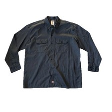 Dickies Utility Uniform Work Shirt Men  s XL Dark Gray Long Sleeve Button Up