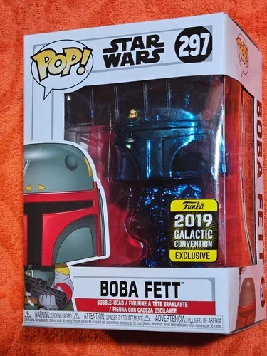 Funko Pop! Star Wars BOBA FETT 297 BLUE CHROME 2019 Galactic Convention Exclusiv