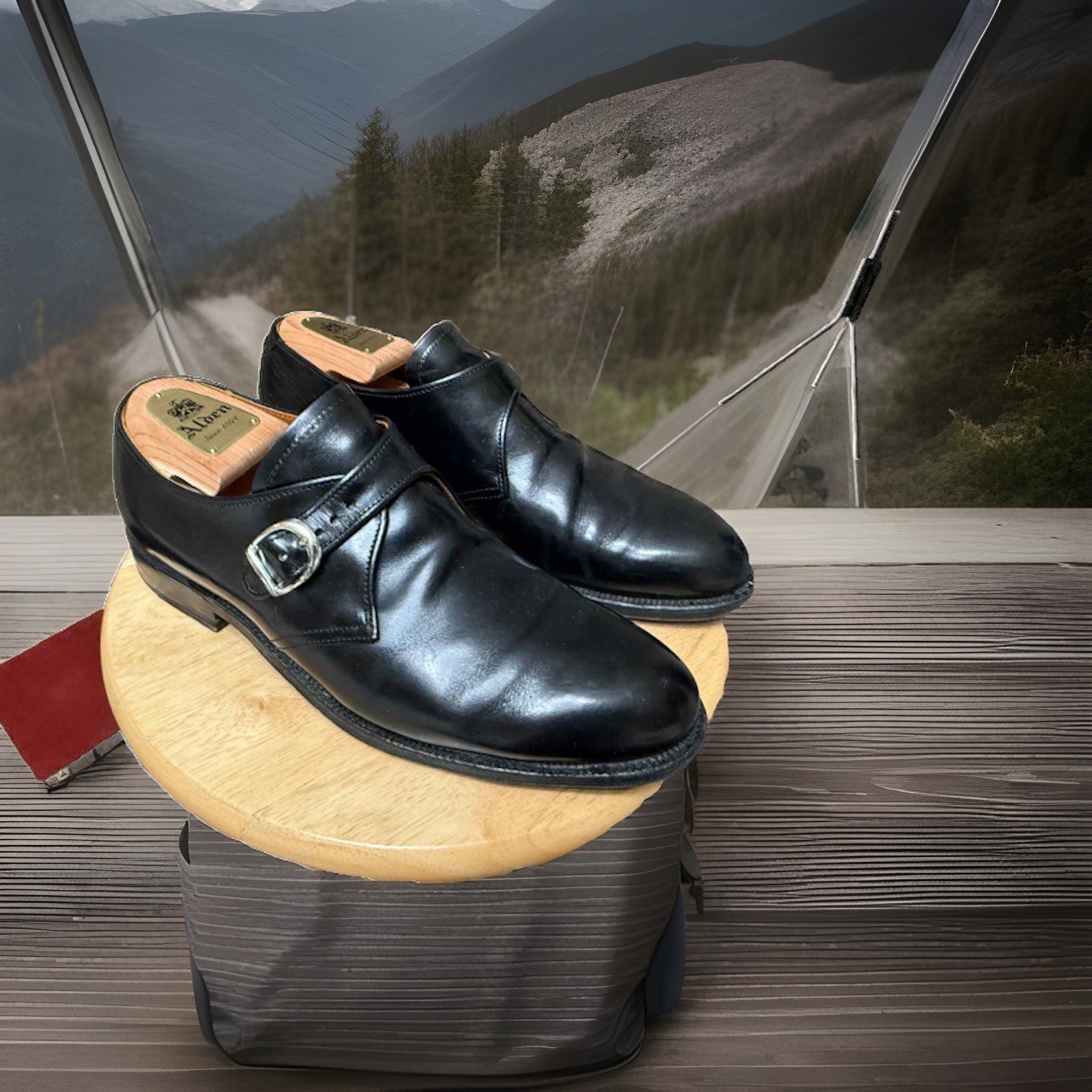 Alden 955 Black Calfskin Monk Strap