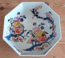 Antique large ceramic octagonal bowl, Coronaware `Corea` by S.Hancock & Sons