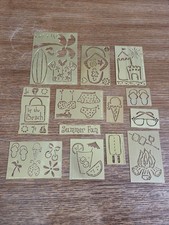 Lot Of 13 Vintage Lasting Impressions Brass Embossing Stencils Summer Beach