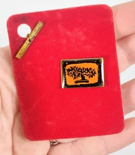 Vintage 1960's Unusual Tree Of Life Tie Tack Pin Tie Pin Gold Tone NOS