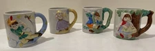 JSNY Vintage Set of 4 Fairy Tale Child's Ceramic Mugs