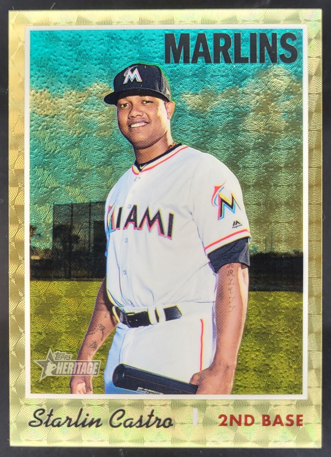 2019 Topps Heritage Starlin Castro Chrome Superfractor 1/1 Marlins LF2
