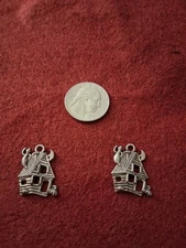 2 Haunted House Charms Zinc Alloy Halloween Spooky Season New