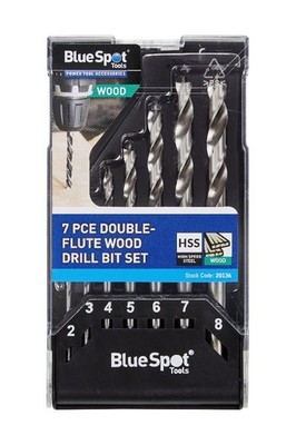 7-teiliges Holzbohrer-Set, doppelt geriffelte HSS-Bits 2, 3, 4, 5, 6, 7, 8 mm (20136)