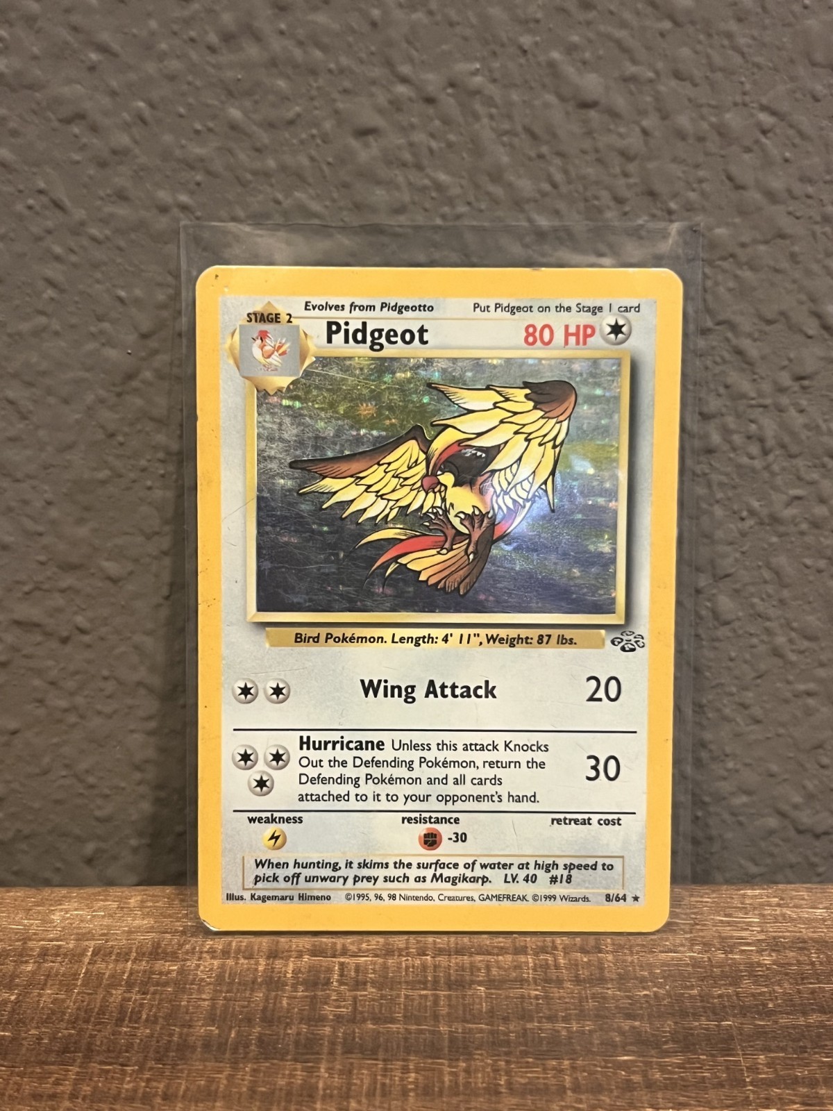Pidgeot 8/64 Rare Jungle Pokemon Unlimited Holo Heavily Played