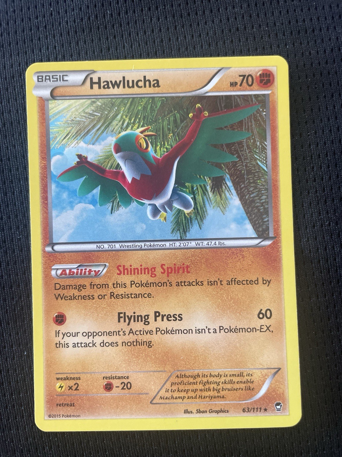 Hawlucha 63/111 XY-Furious Fists Cosmos Holo LP Condition